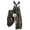 Women's Summer Overalls Floral Print Vintage Jumpsuit (Non-Adjustable Straps)