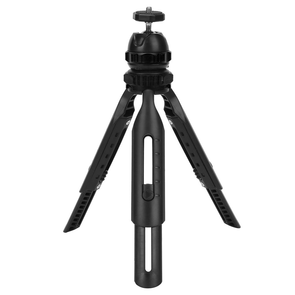 Mini Retractable Tripod 2 Sections Mobile Phone Holder with 360 degrees  Adjustable Ball HeadBlack