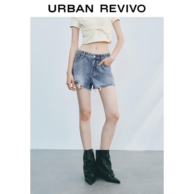 UR 2025 Women s Retro Washed Frayed Denim Shorts 25