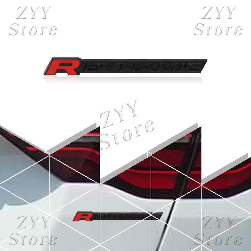 Emblema Logo Metallo 3D R Dynamic per Auto Badge Adesivi per Portellone Posteriore