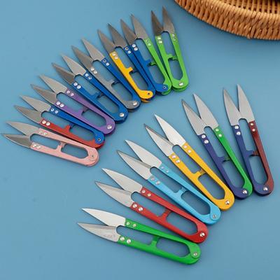 1/12 Stück U-Form Nähschere Fadenabschneider für Garnfäden Stoff Basteln Handarbeitsschere DIY Nähzubehör