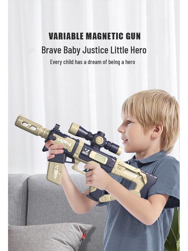 Children's Sound & Light Toy Gun - DIY Magnetic Assembly for Boys Ages 3-12, Perfect Birthday Gift