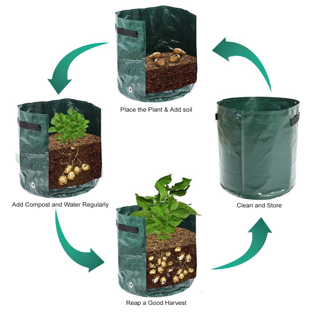 New Thickened Potato Grow Bag PE Vegetable Grow Bags Home Garden Supplies Vegetable Onion Plant Bag Outdoor Garden Pots