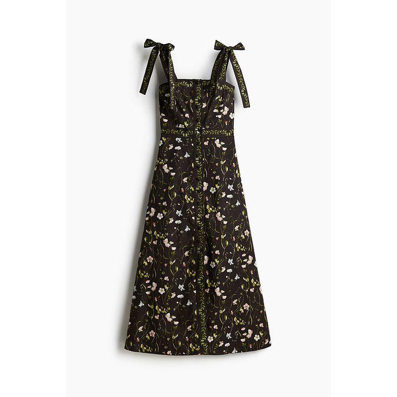 

Женское платье HM 2025 Осень Новое поступление Французский квадратный воротник Принт На бретелях Стильная цветочная юбка 1265587 Black/Florals 155/76(XXS)