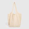 Large Capacity Hollow Cotton Straw Beach Bag for Seaside Vacations