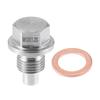 A ABSOPRO Car Engine Magnetic Drain Plug Stainless Steel with Copper Washers M12x1.25
