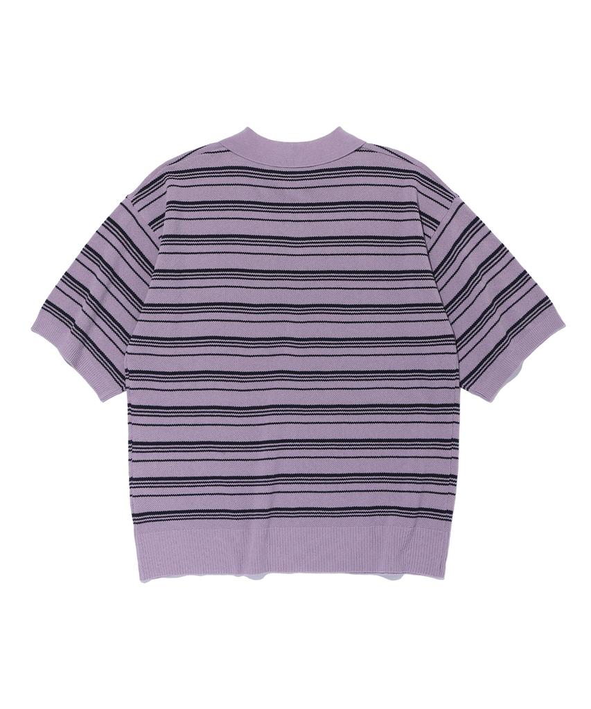 IEY Stripe Collar Knit Purple