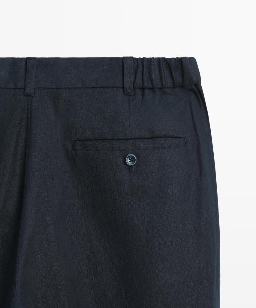 Masimodutti Tapered Fit Linen Pants