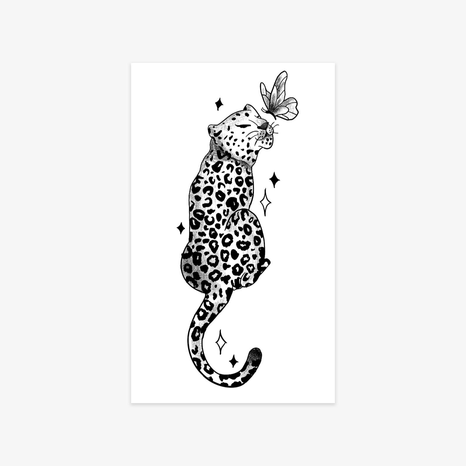 Personalized Domineering Butterfly Star Leopard Tattoo Sticker Waterproof And Lasting Disposable Temporary Tattoo Sticker 9*15