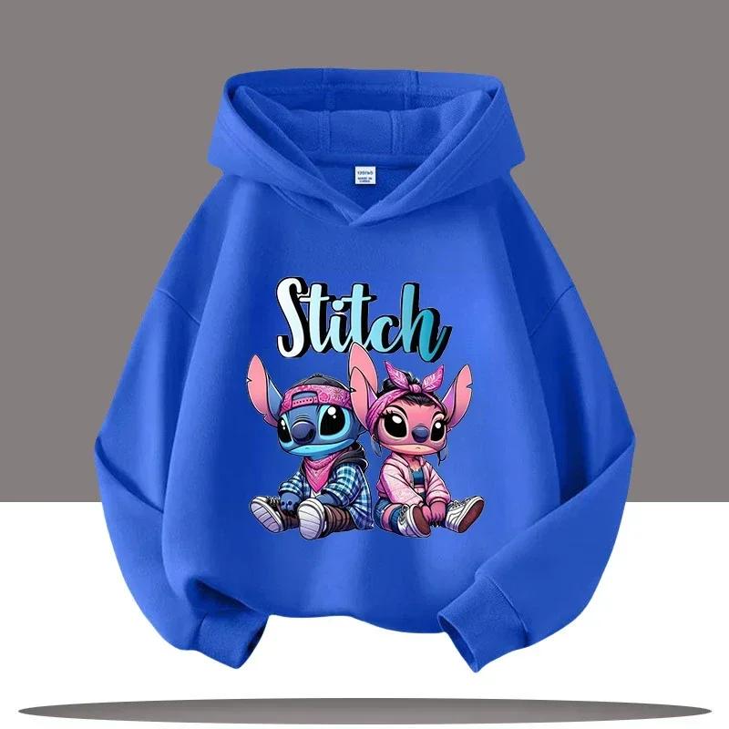Disney Serie Cartoon Print Stitch Kinder Herbst- und Winter Kapuzensweatshirt Jungen Sweatshirts Mädchen Casual Basic Oberteile