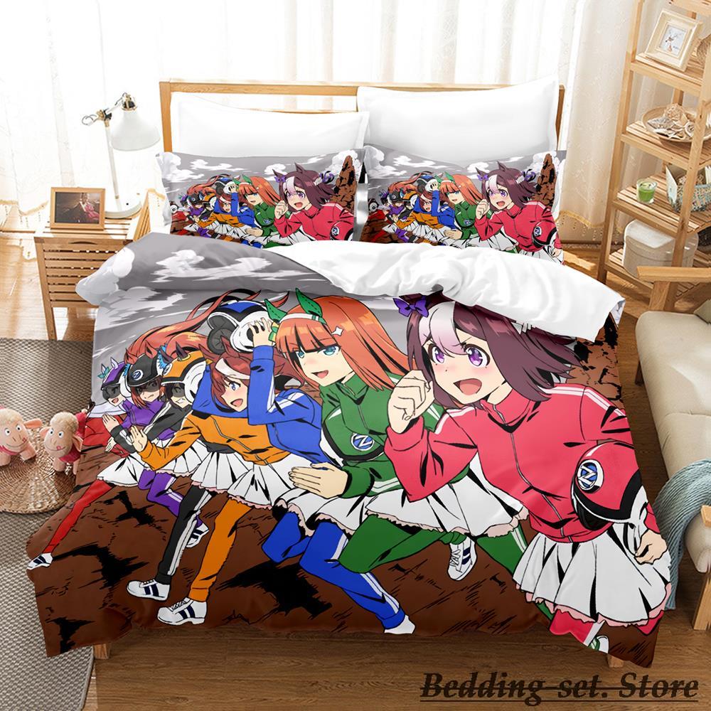Pretty Derby Bedding Set Single Twin Full Queen King Size Bed Set Adult Kid Bedroom Duvetcover Sets Anime Parure De Lit Bed