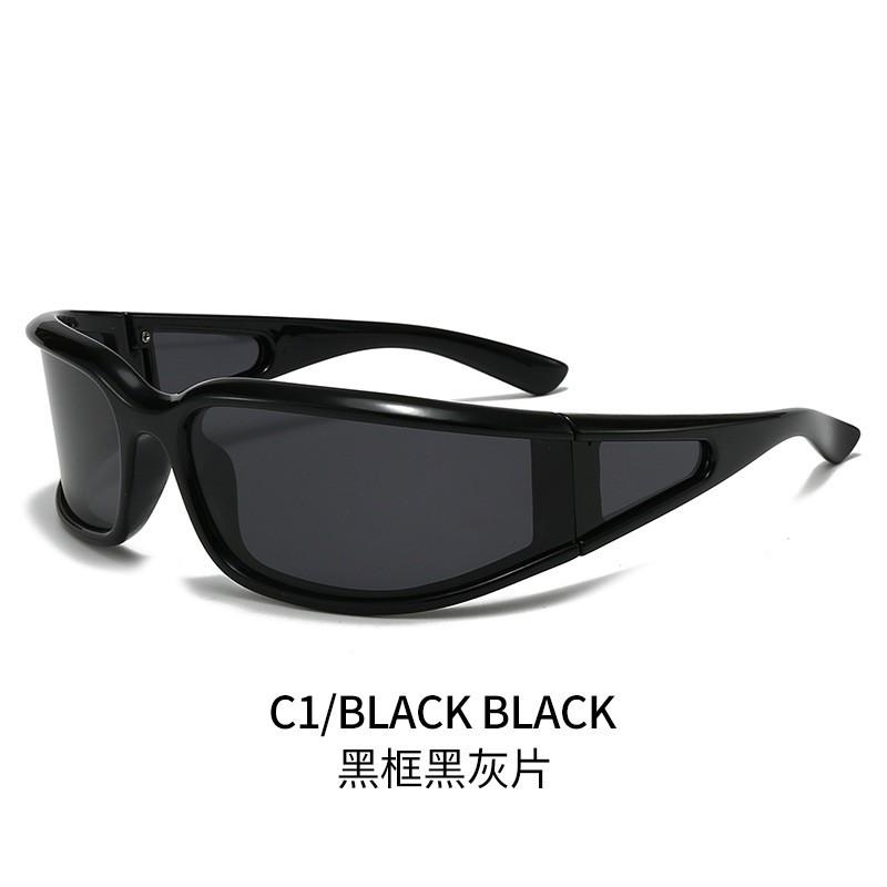UV400 Polarized Cycling Ski Goggles Women Outdoor Sports Sunglasses With Curved Lens PC Frame Black Frame Gray Lens