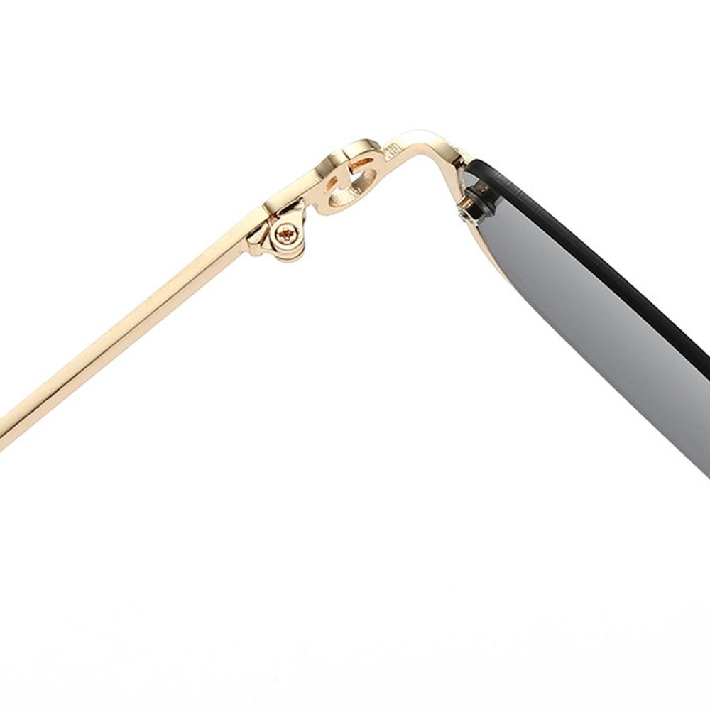 Small Square Women's Sunglasses Metal Half Frame Sun Glasses Vintage Shades Trendy Narrow Hip Hop Eyewear