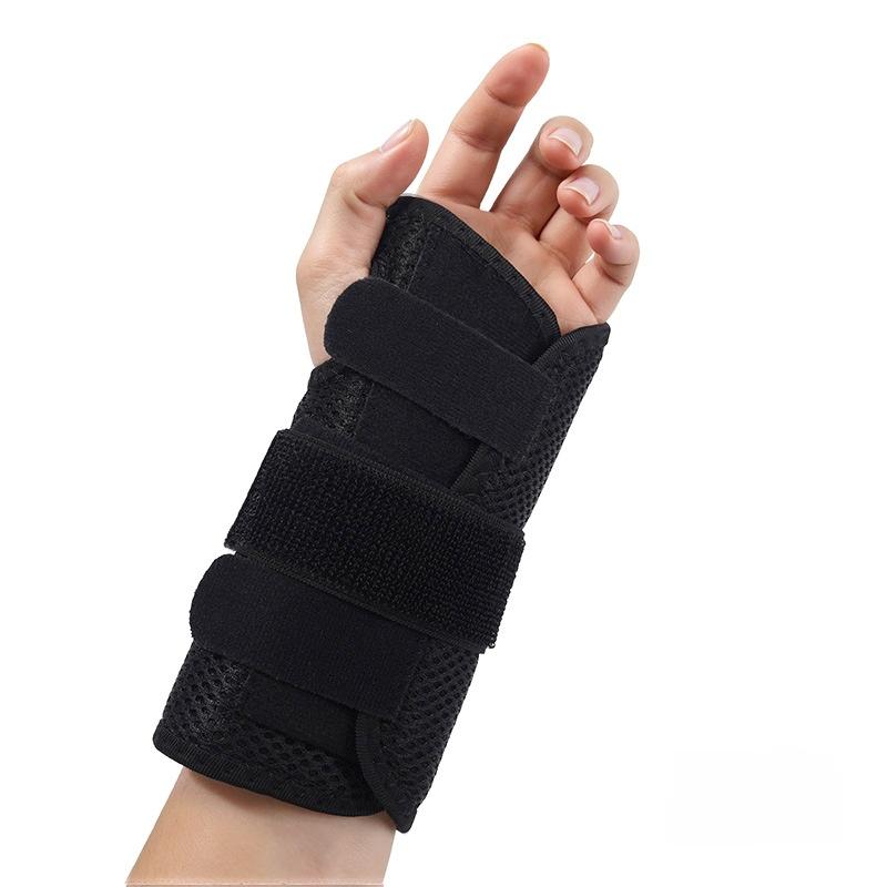 

Adjustable Breathable Wrist Brace with Dual Splint Support - Comfort Fit for Sports & Everyday Use, Hand-Washable Polyester Left чёрный