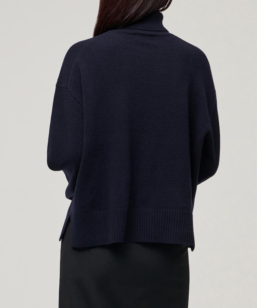 MUSINSA STANDARD WOMAN Women'S Lambswool Relaxed Turtleneck Knit [Navy]