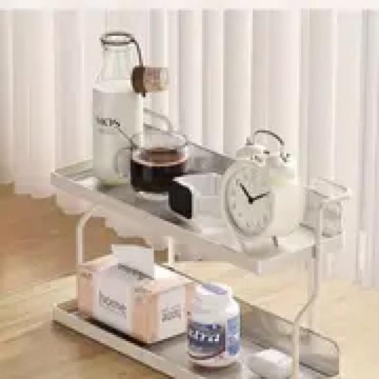 Acrylic Kitchen Spice Rack 2-Layer Countertop Organizer Versatile Storage Rack for Condiments and Herbs Home Kitchen Essentials