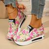 Damen Flache Schuhe mit Farbblock in Weiter Passform, Niedrig geschnittene Slip-Ons mit Runder Spitze, Plateau Freizeitschuhe für Damen