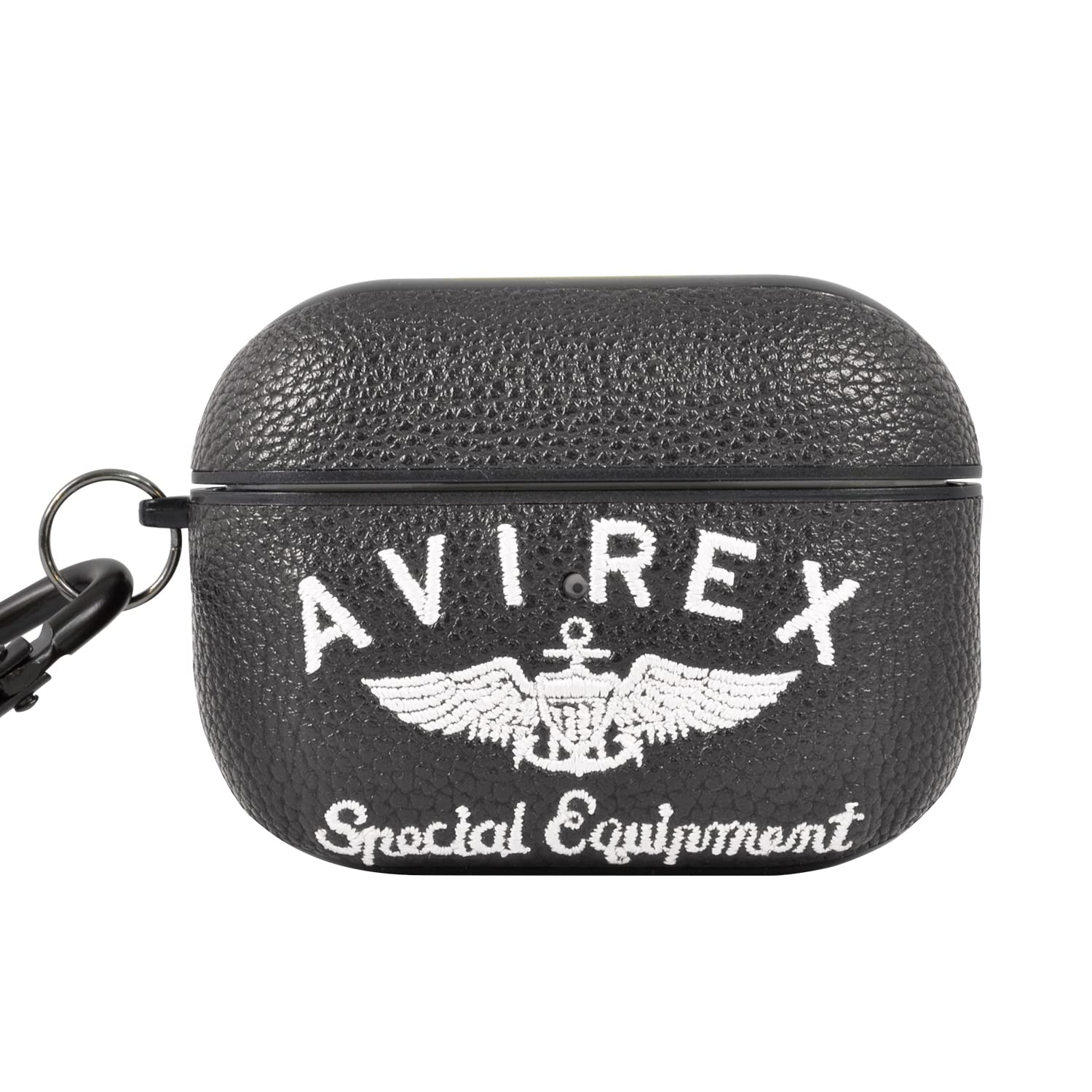 Genuine AVIREX AirPods Pro 3 Case with Embroidered Logo and Compatible with AirPods 3rd Avirex Brand Case Carabiner, Generation, (Black) nero