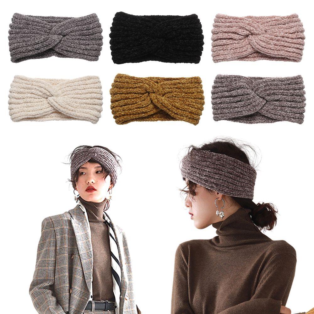 Fashion Candy Color Soft Elastic Knitted Headband Hair Accessories Wide Hairband Thick