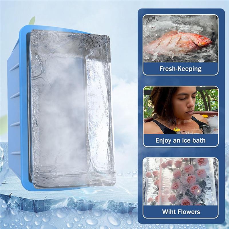 ABWR-Extra Large Ice-Cube Molds 4Pack Silicone Ice Block Molds For Ice Plunge Tub, Reusable Ice-Cube Trays For Freezer