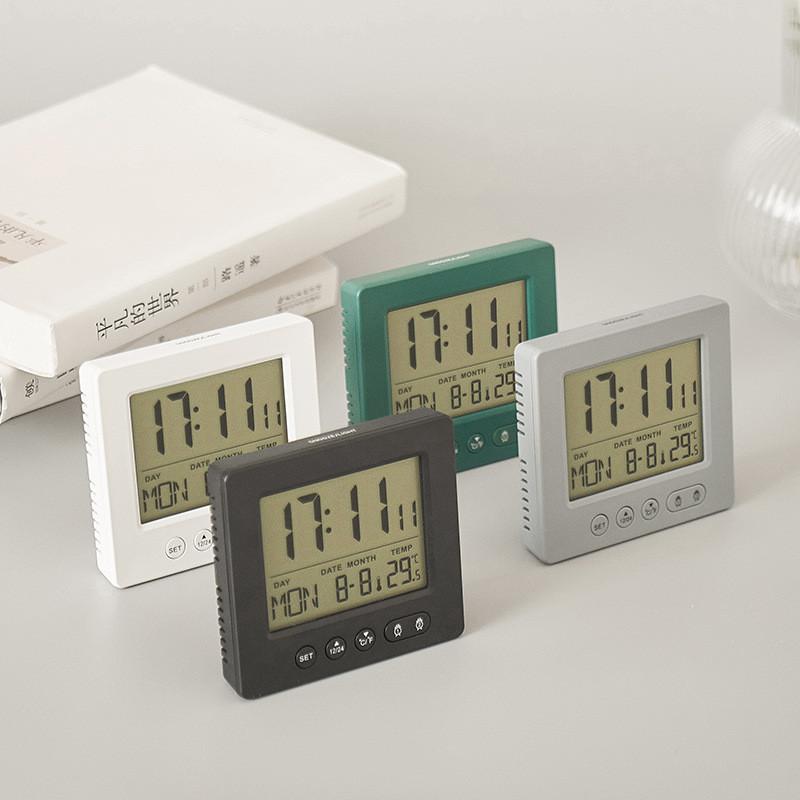 Digital Alarm Clock For Students With Lcd Display And Temperature Gauge