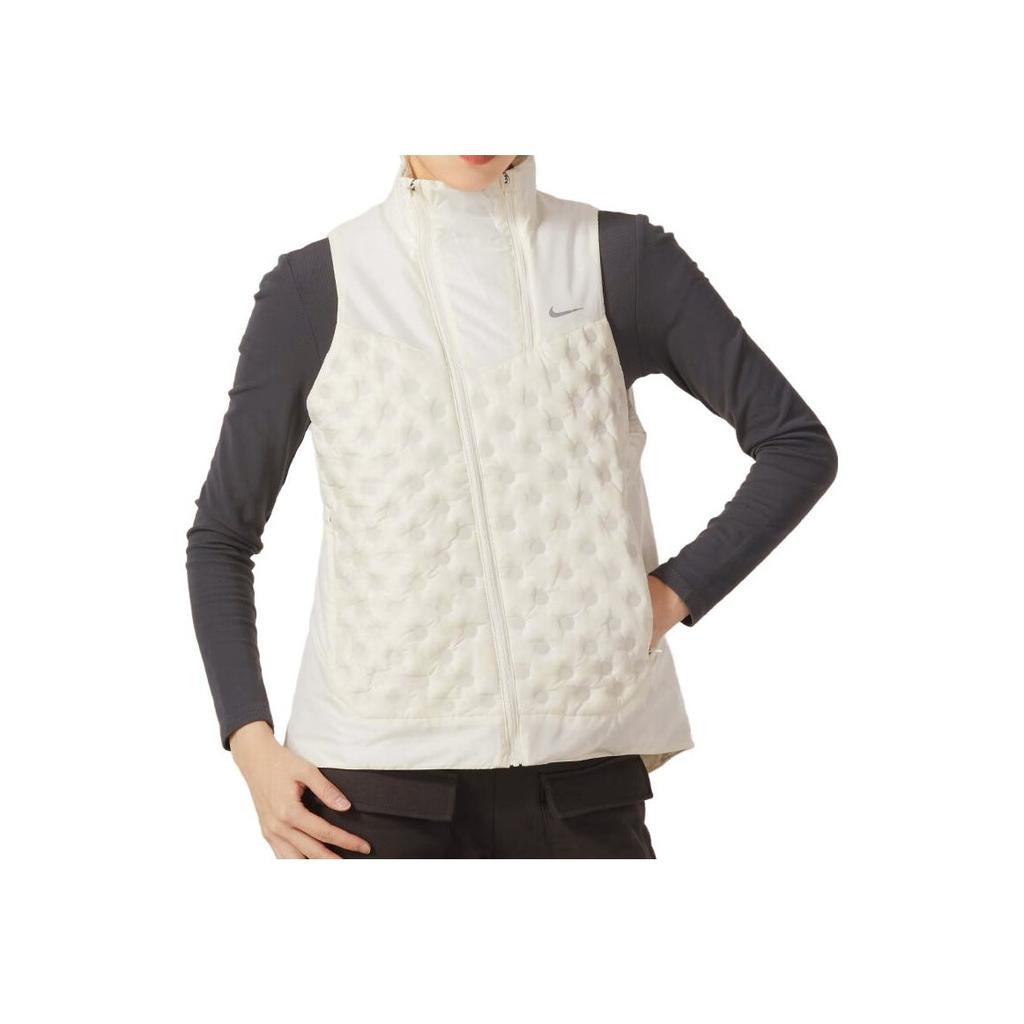 Nike Casual Stand Collar Diagonal Zip Design Down Vest Women Vests White FB7607-110