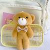 Animal Bow Bear Doll Keychain Stuffed Animals Bear Bag Pendant  Home Desk Decor