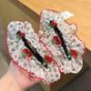 Hair Pin Strong Clamping Force Transparent Mesh Lace Clip with Cherry Decoration Half-Tied Hair Buns Side Hair Accessory