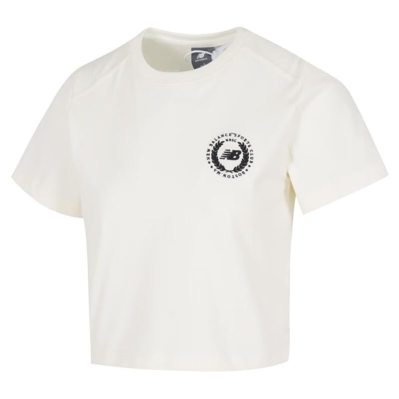 New Balance T Shirts Women s Ecru Crew Neck Moderate Other NEF31302-IV L