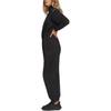 adidas Originals Solid Color Zip Collar Long Sleeve Jumpsuit Women Jumpsuit Black HG6682