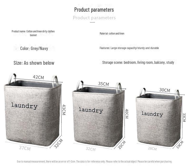 Foldable Laundry & Storage Basket for Clothes and Toys