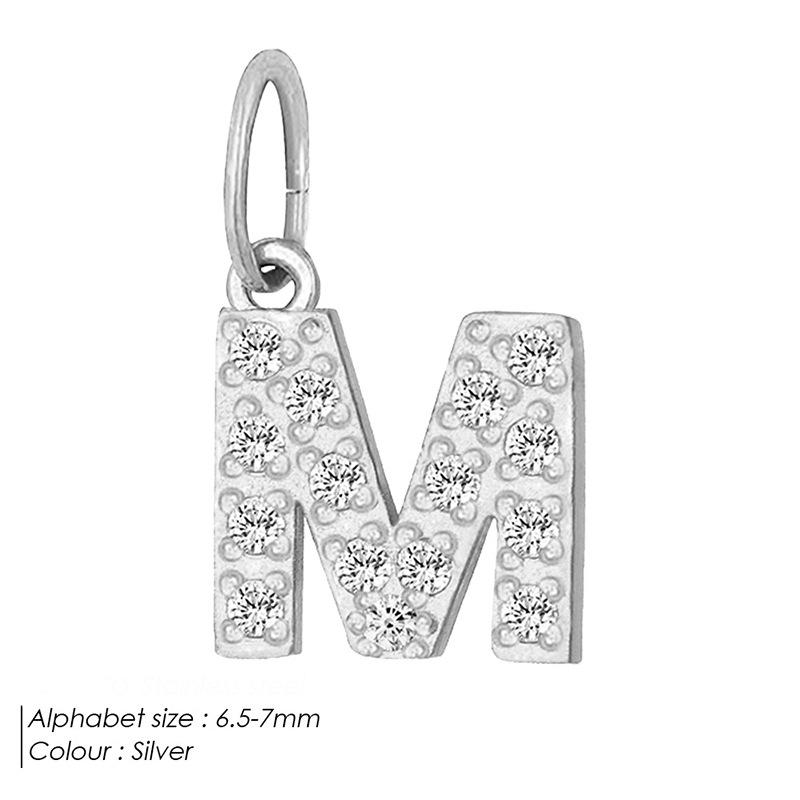 Europäischer & Amerikanischer Vollpavé Diamant Edelstahl Buchstabenanhänger mit DIY Zirkon Halskette & Armband Optionen