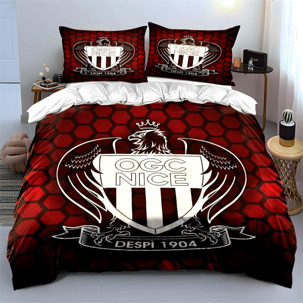 OGC Nice Logo Bedding Set Bedding Duvet Cover Set Duvet Cover Pillowcases (1 * Duvet Cover 2 * Pillowcases, without duvet insert)
