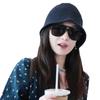Ni Ni hat women's knitted breathable bucket hat solid color versatile casual sunscreen visor new