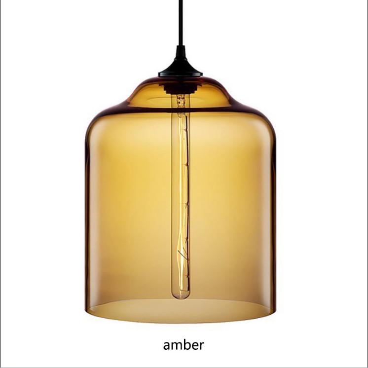 7 color Industrial Colourful glass ball led Pendant Lamps modern e27 lights restaurant living room