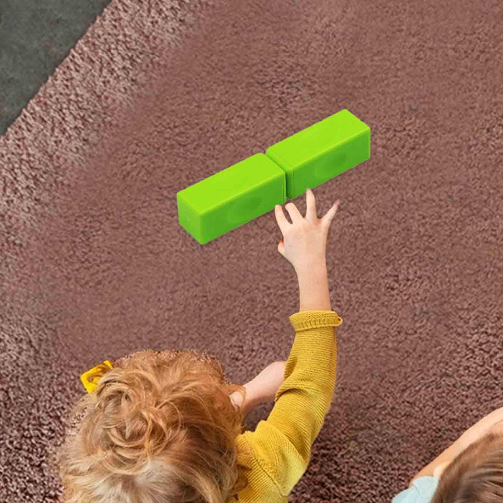 

Магнитный строительный блок, портативная сенсорная игрушка для детей 2, 3, 4, 5 лет, мальчиков и девочек, оранжевый зелёный