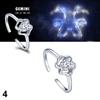Men Women Silver Plated Constellations Adjustable Opening Ring Birthday Gift