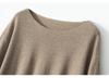 Women's 100% Pure Cashmere One-Shoulder Long Sleeve Sweater - Soft, Loose-Fit Knitwear for Autumn/Winter.