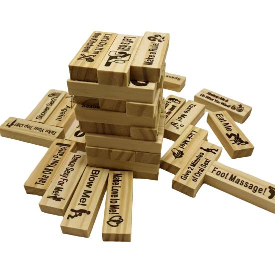 Set Torre di Blocchi per Appuntamenti Sfide per Adulti Set di Blocchi da Costruzione Impilabili Gioco di Impilamento Torre di Blocchi per Serata di Appuntamenti di Coppia