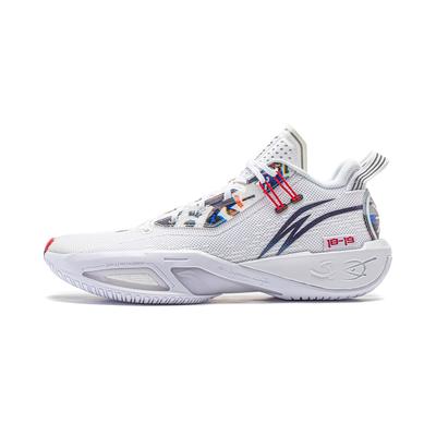 Fission 9 Demping Antislip Lage Basketballschoenen Heren Wit ABPU003-4