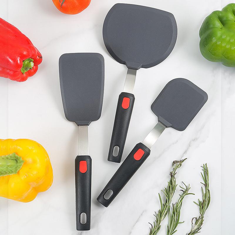 Silicone Kitchenware Set, Stainless Steel Handle Spatula, Kitchen Utensils, Cooking Spatula, Silicone Pot Spatula, 5 Types