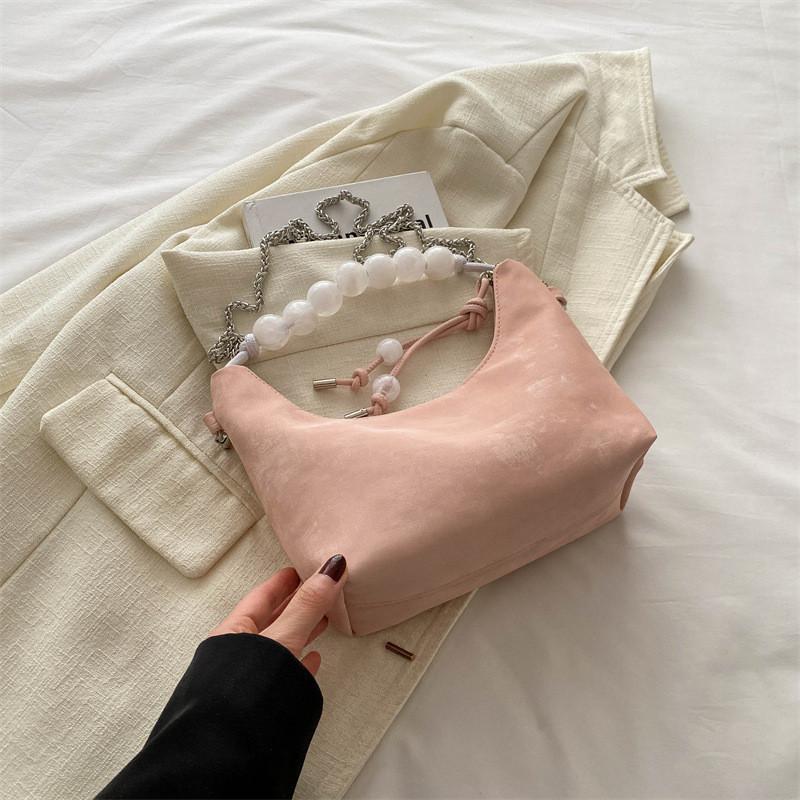 Elegante Schwarze Perlen-Bestickte PU-Handtasche Stilvolle Lässige Umhängetasche Für Damen