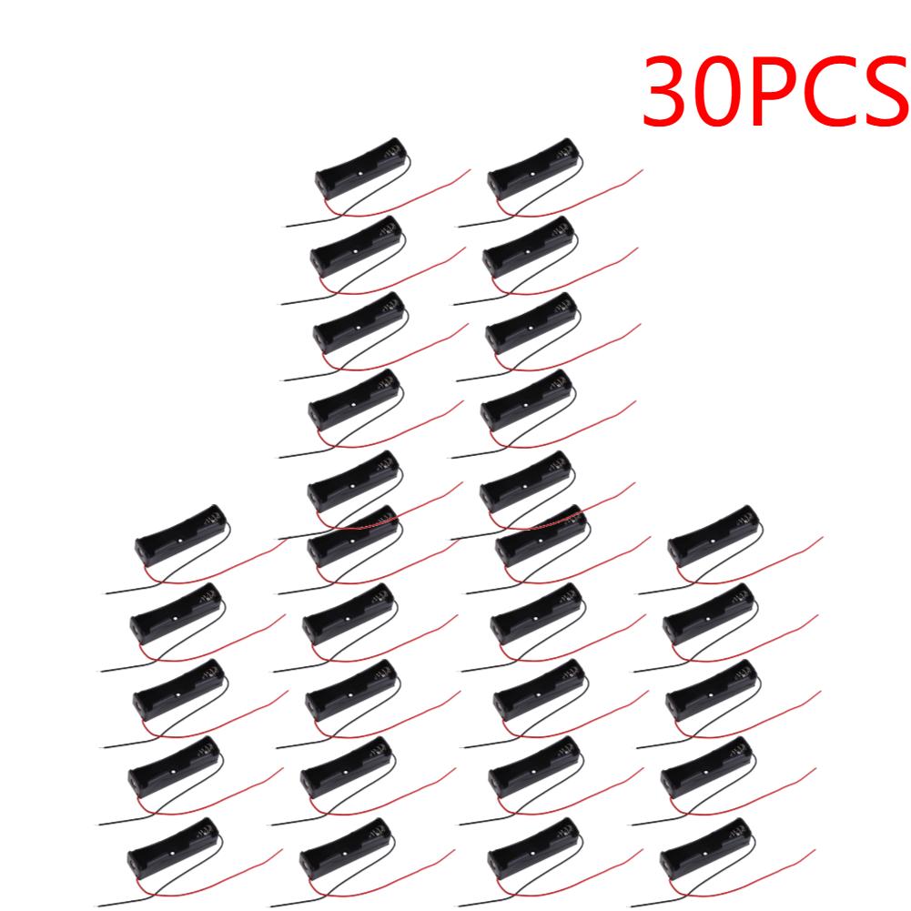 10-50PCS Plastic 18650 Battery Storage Box Case 1 Slot Way DIY Batteries Clip Holder Container With Wire Lead For 18650 Battery