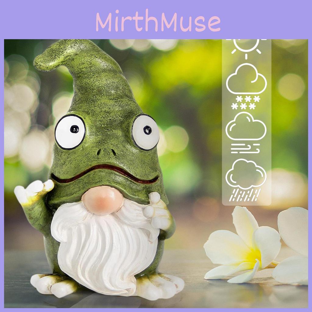 Frog Gnome Figurine Resin Decor For Home Garden Creative Display