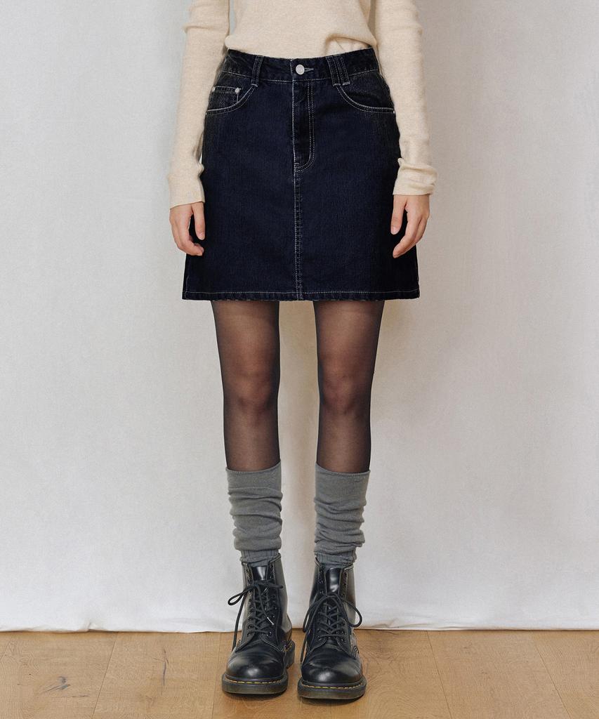 Deketeuumeon [Velvet Denim] Velvet Mini Skirt Dcsk007Dblue