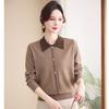 New Fashion Sweater Doll Collar Thin Mom Top Middle-aged Ladies Spring and Autumn Long Sleeve Knitting