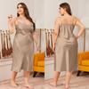 Plus Size Women's Ice Silk Summer Halter Loose Home Dress Nightdress
