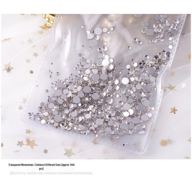 Nail Art Decorations: 1440 Mixed Crystal Glass Rhinestones, Colored Flat-Backed for DIY