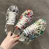 Fashion Thick Sole Heightening Women's Sports Shoes 2024 Women's New Outdoor Casual Shoes Hand-painted Graffiti Large Size Sports Shoes