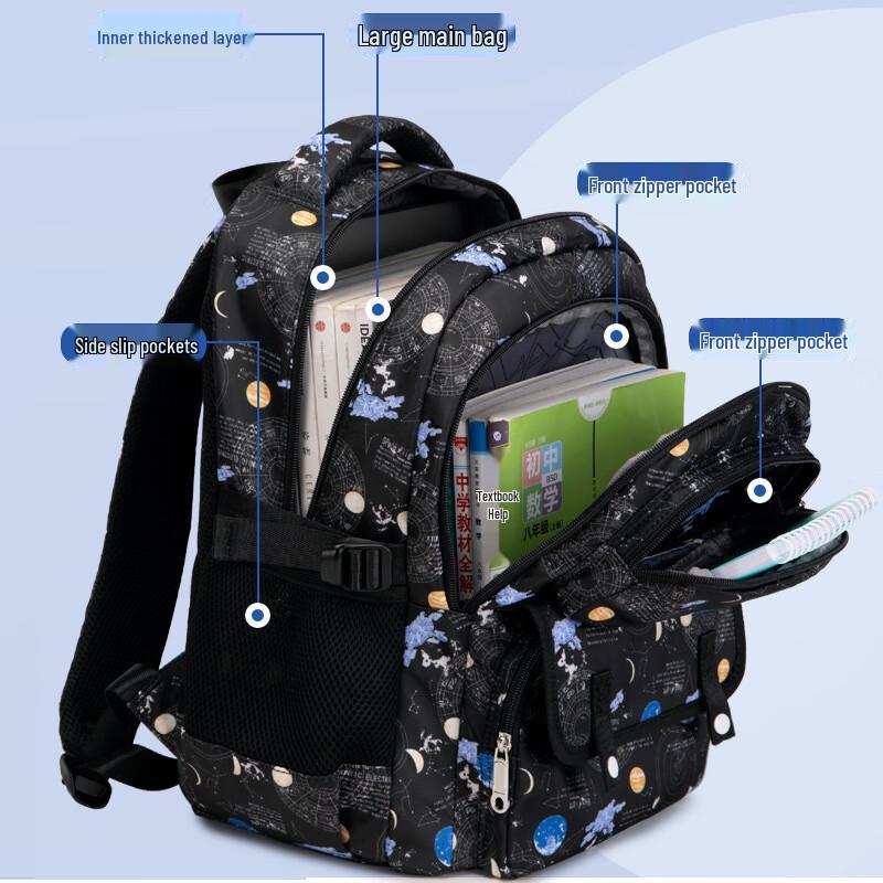 Lishen Boys' Space Element Ultra-Light Primary School Backpack